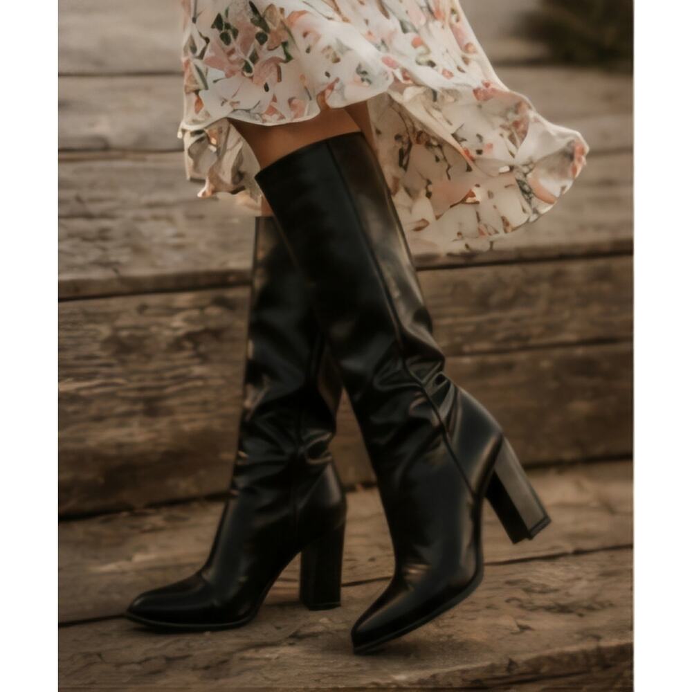 Bd. MSRP $60 NWT A NEW DAY SLEEK POINTED TOE BLOCK HEEL BOOTS ♡SIZE 7♡
